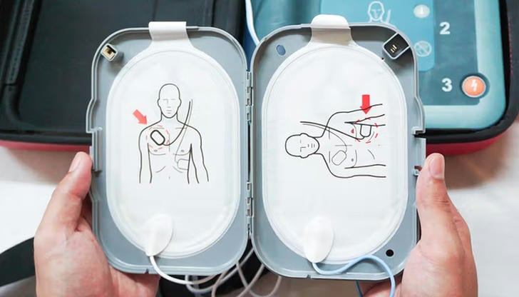 Which device is commonly used when a patient suddenly collapses and has no pulse?