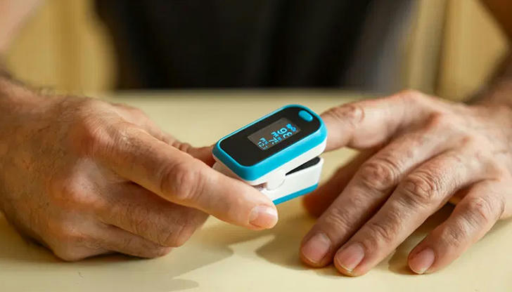This finger clip device measures what in seconds?