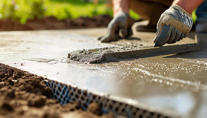What is usually done immediately after pouring concrete?