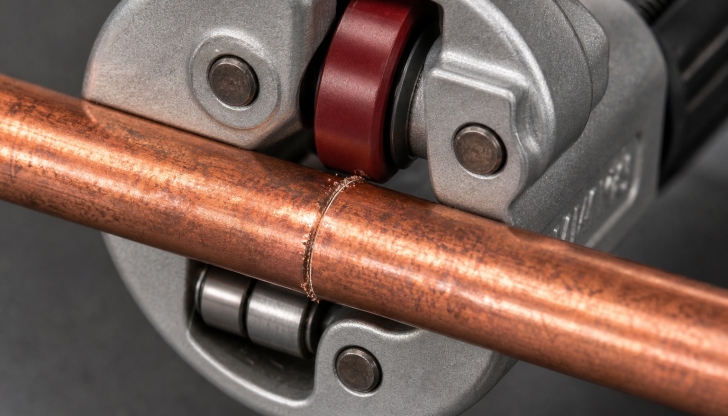 What hand tool ensures clean, burr-free cuts on soft copper copper lines or plastic tubes?