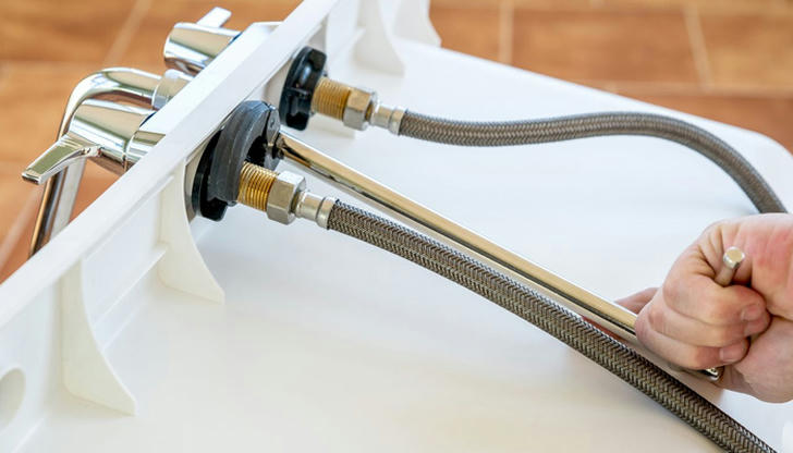 Which plumbing tool has a pivoting jaw for tight spaces?