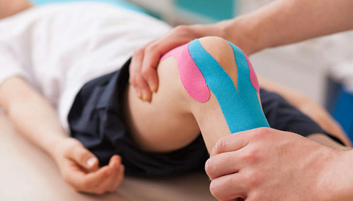 Tape applied to muscles for support. Which therapy is this?