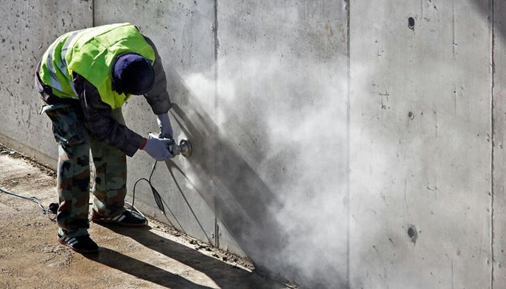 What injury can concrete dust cause?