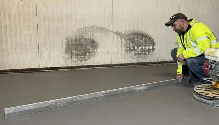 Which tool helps level and smooth wet concrete before it hardens?