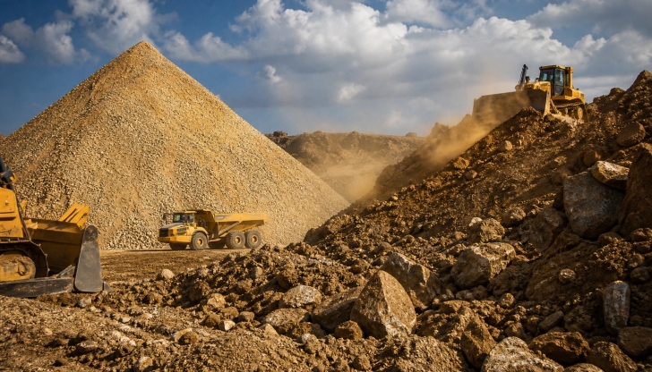 What is the name of this heavy, tracked machine equipped with a massive front metal blade used to push massive amounts of soil, sand, or debris?