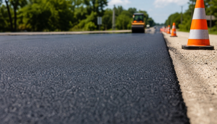 Which compacting vehicle uses heavy drums to flatten and compact soil, gravel, concrete, or asphalt in road construction?