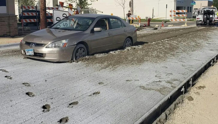 When concrete feels hard, what mistake do people often make?