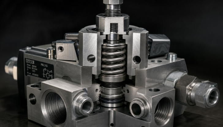What is the primary fail-safe function of the Main Relief Valve in the hydraulic manifold?