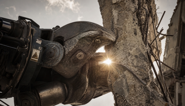 What is the primary advantage of adding a Thumb attachment to the excavator bucket linkage?