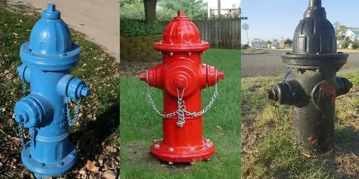 What color is typically used for fire hydrants?