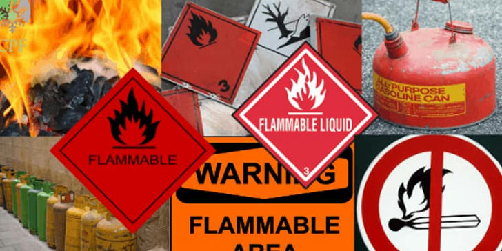What is the main risk of storing flammable liquids near a heat source?