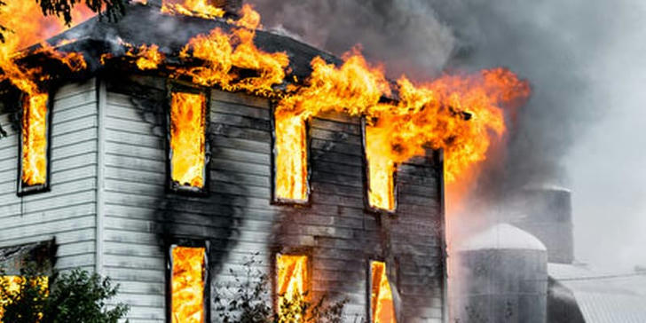 Which safety rule should always be followed before entering a burning room?
