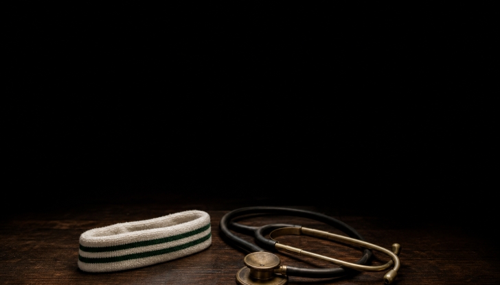 Which elegant 1982 Brazilian midfield maestro had a medical degree and wore a trademark headband?