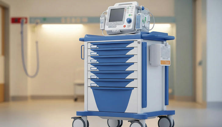 Which item is usually included on a hospital’s emergency crash cart?