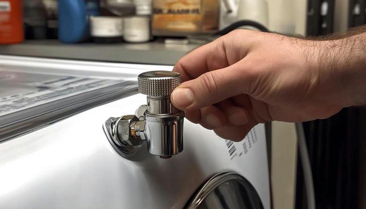 The washing machine keeps filling with water. What should you do first?