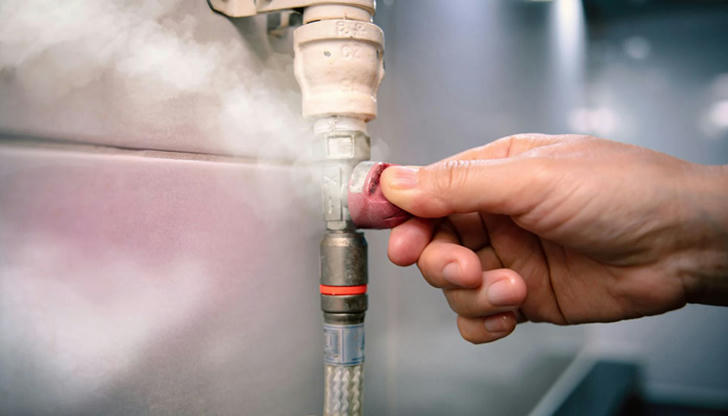Which sign near a gas water heater is an emergency?