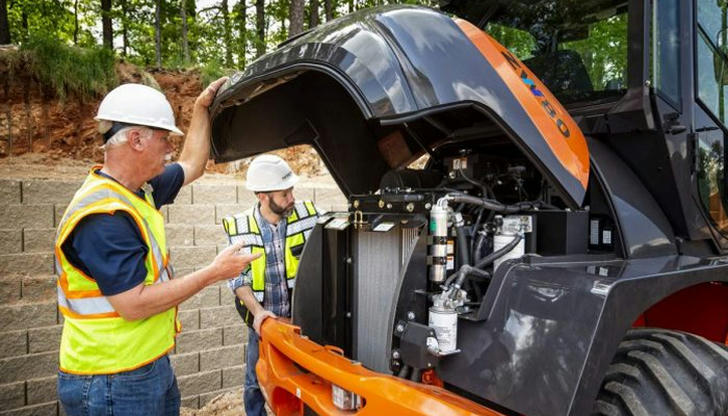 What should an operator check before starting a wheel loader?