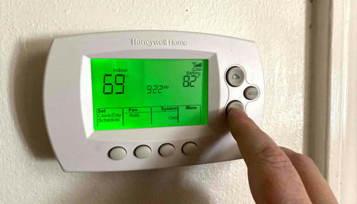 Which HVAC component senses the room temperature and tells the system when to heat or cool?