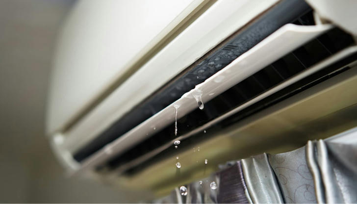 Moisture or condensation forming around vents should be handled by which action?