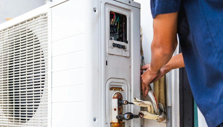 Which of the following HVAC issues can usually wait for a scheduled service visit?