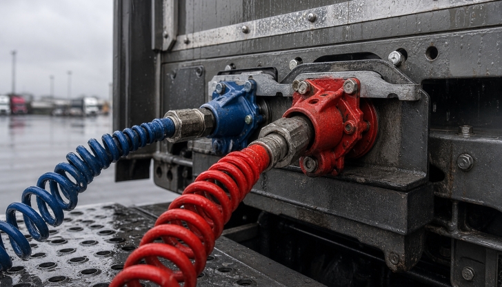 What color represents the emergency air line gladhand coupling?