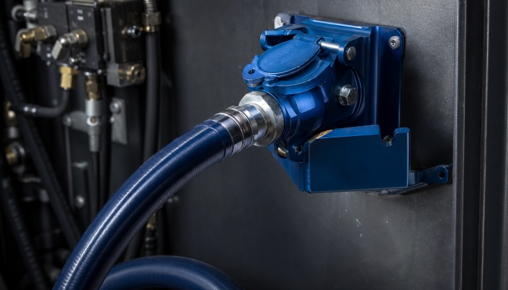 What is the function of the blue gladhand connector line?