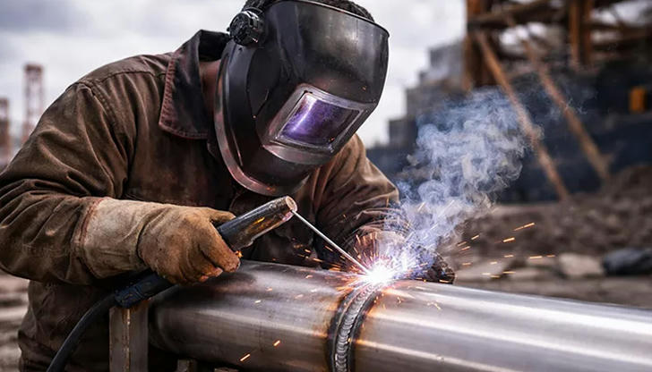 Which welding process is generally better suited for outdoor windy conditions?