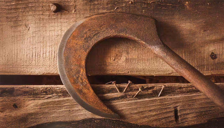 Which part of a sickle actually cuts crops?