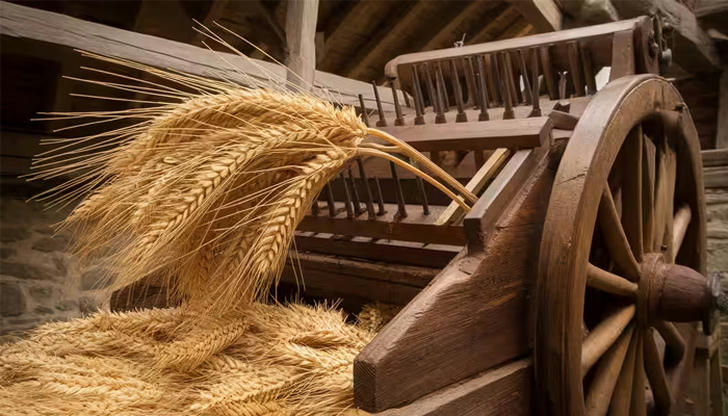 Which machine separates grain from its outer covering?