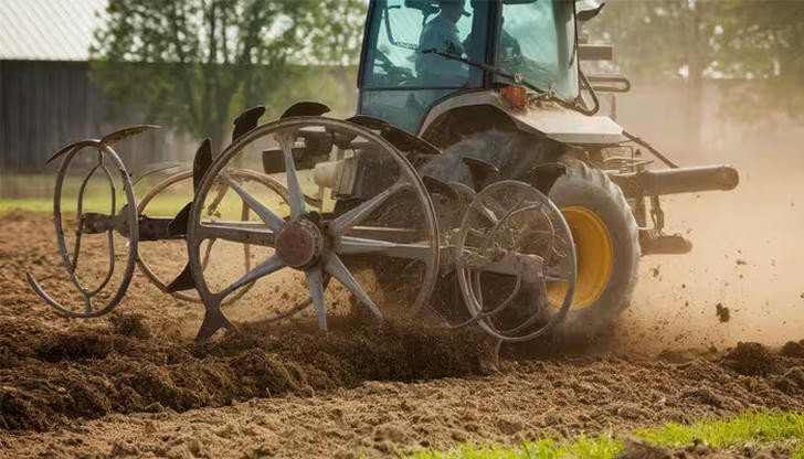 What blade shape is used in rotary tillers?