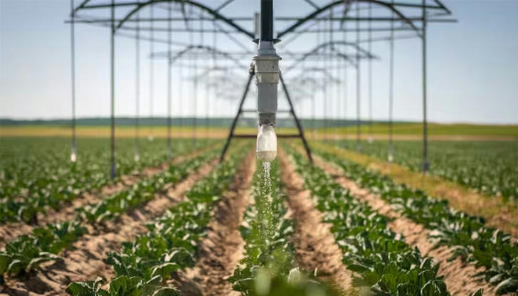Which irrigation method uses the least water?