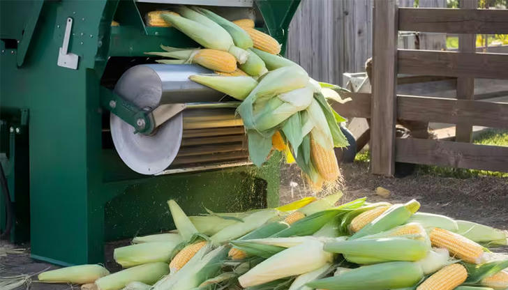 What part does a corn sheller remove from corn?