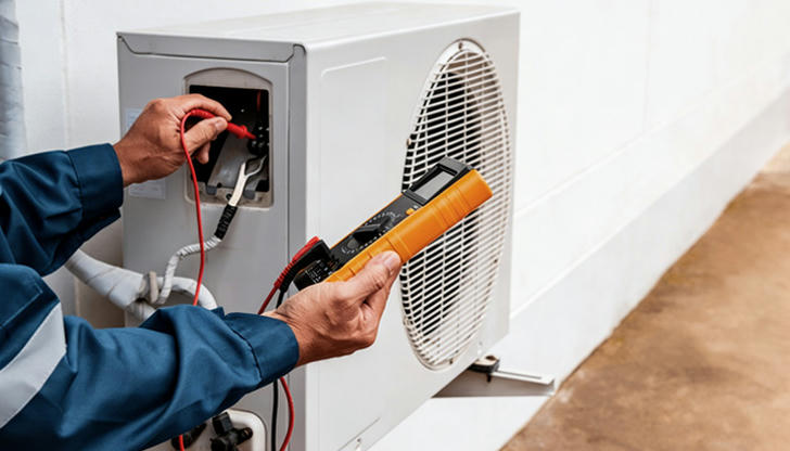 Which tool is used to measure electrical voltage in HVAC work?