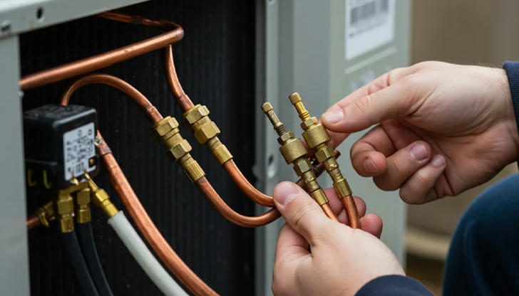 Which component is most resistant to corrosion and commonly used for HVAC lines?