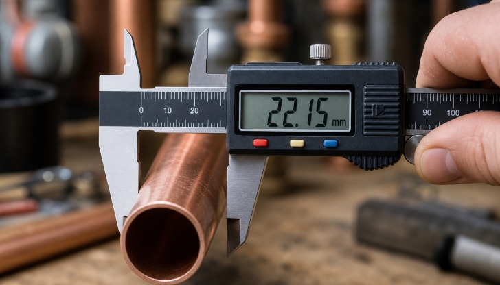 Which tool measures the diameter of pipes?