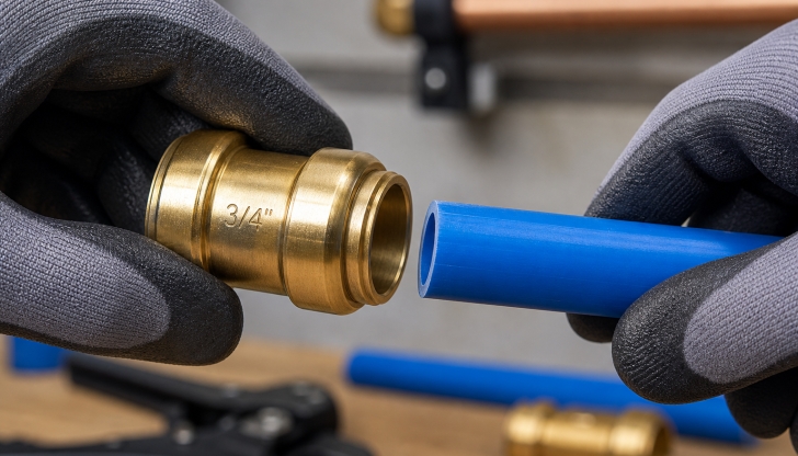 What popular brand of "push-to-connect" fittings allows you to join copper, PEX, and CPVC together instantly without solder or glue?