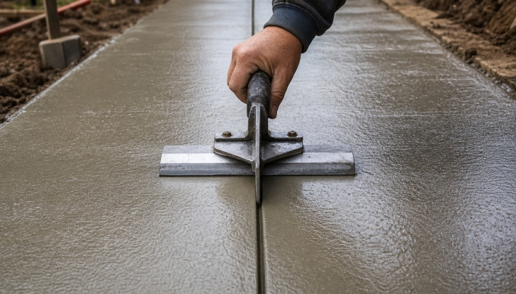 What joint-cutting hand tool is used to carve straight control lines in sidewalks to force expansion cracks to happen in a neat line?