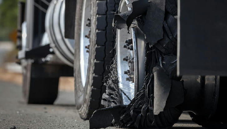 20. What is the first thing you should do in case of a tire blowout on the highway?