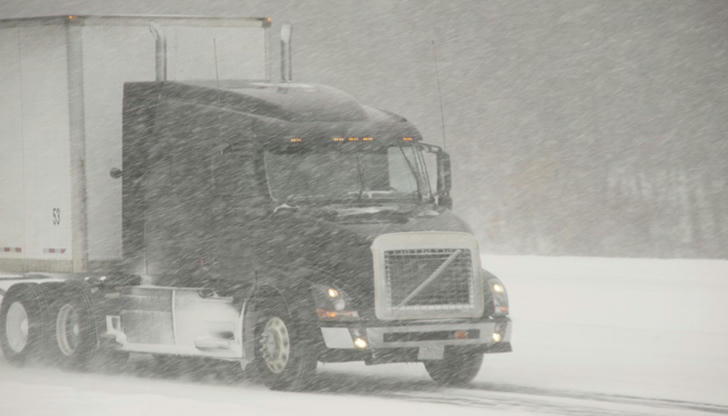 23. What is the biggest risk when driving a big rig in snowy or icy conditions?
