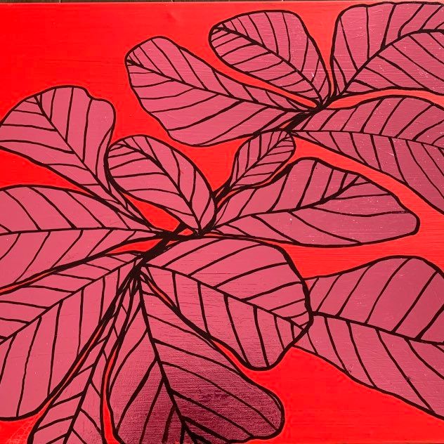 Pink Leaf Paint & Paper